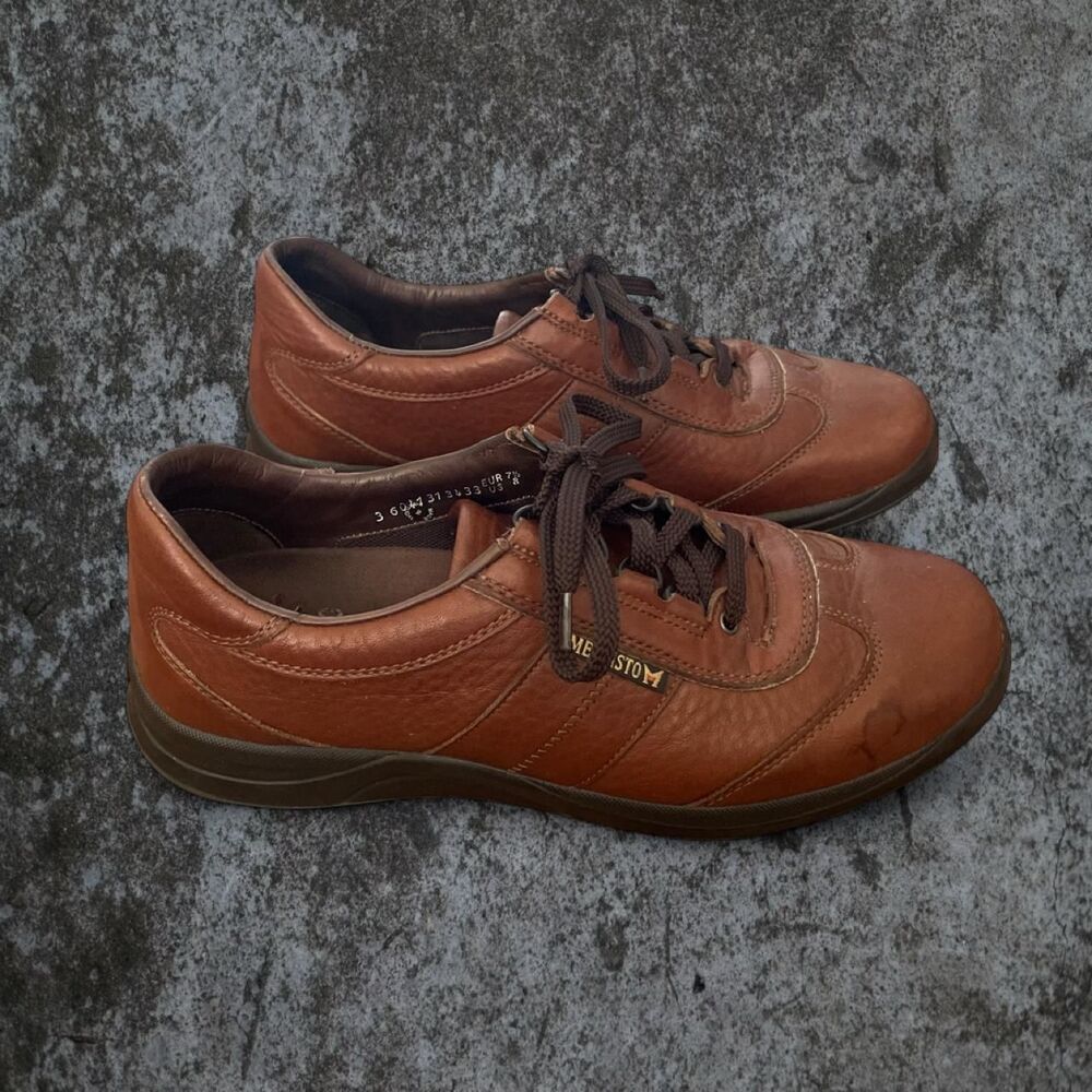 Mephisto Match Runoff Air Jet Walking Shoes Mens 8 Brown Leather